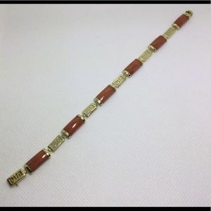 14k Red Jade Bracelet